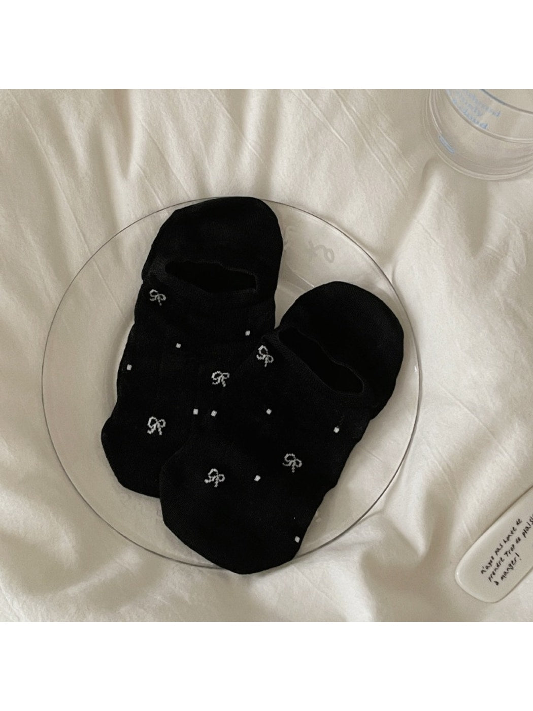 Rufia - Sweet Bow Print No Show Socks