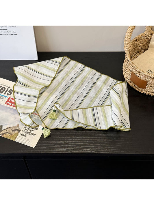 Scarvii - Fresh Striped Tassel Triangle Bandana