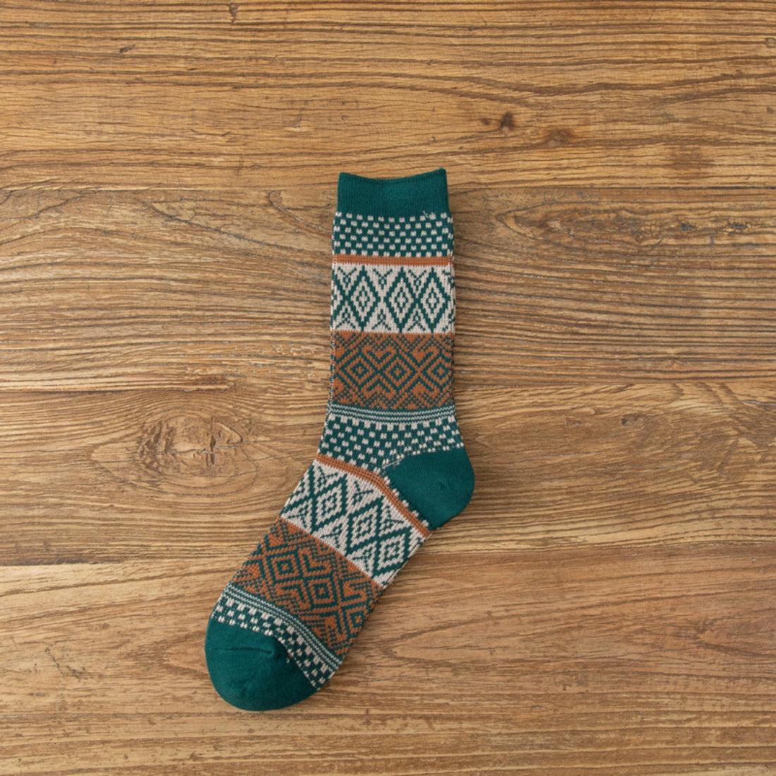 rufia - Argyle Pattern Mid-Calf Socks
