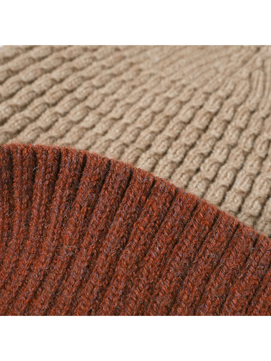 Haila - Colorblock Plush Lined Cuffed Knit Beanie