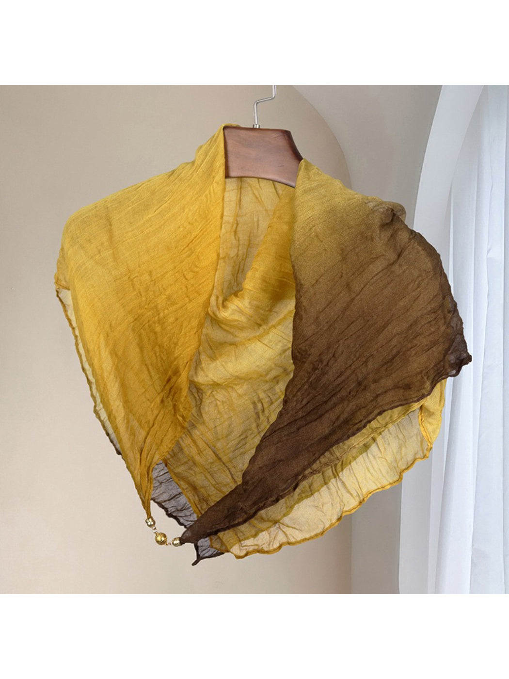 Scarvii - Sheer Crinkle Square Scarf