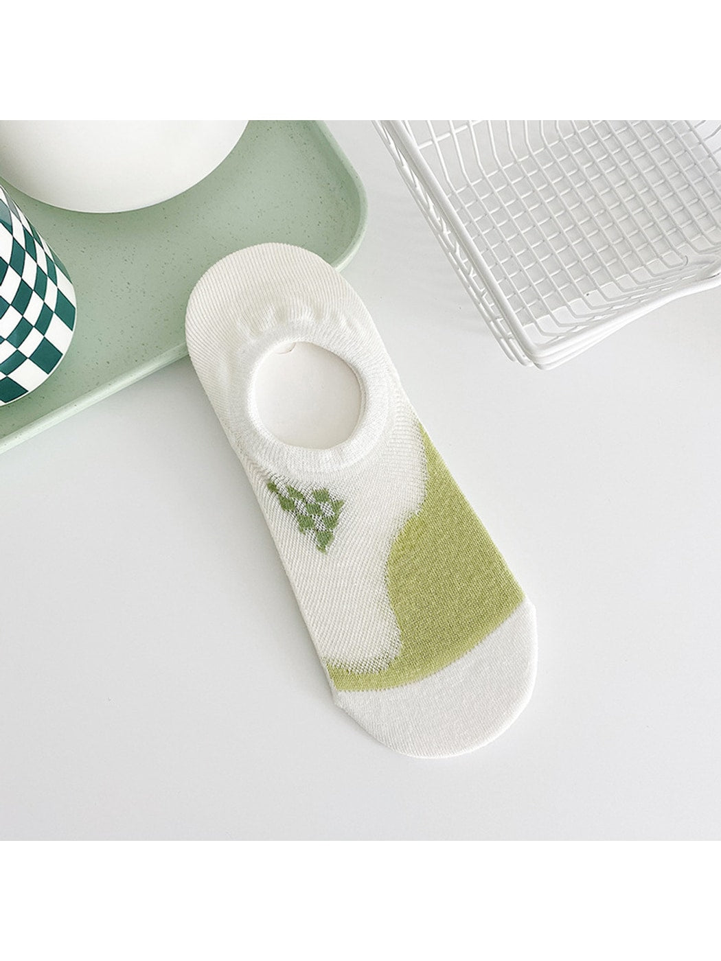Rufia - Green Tone Pattern Low Ankle Socks