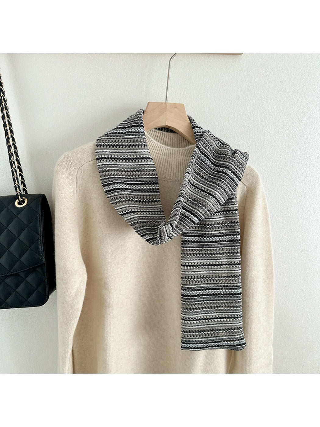 Scarvii - Winter Couple's Openwork Striped Scarf