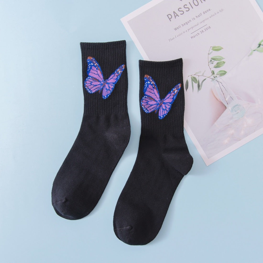 Rufia - Butterfly Print Colorful Socks