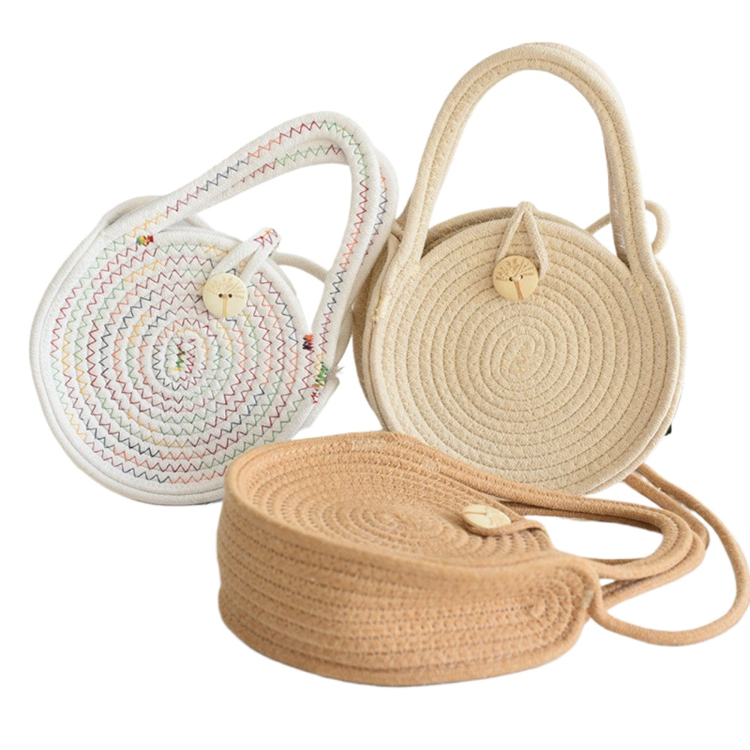 Cosbai - Boho Woven Tote Bag with Button Closure