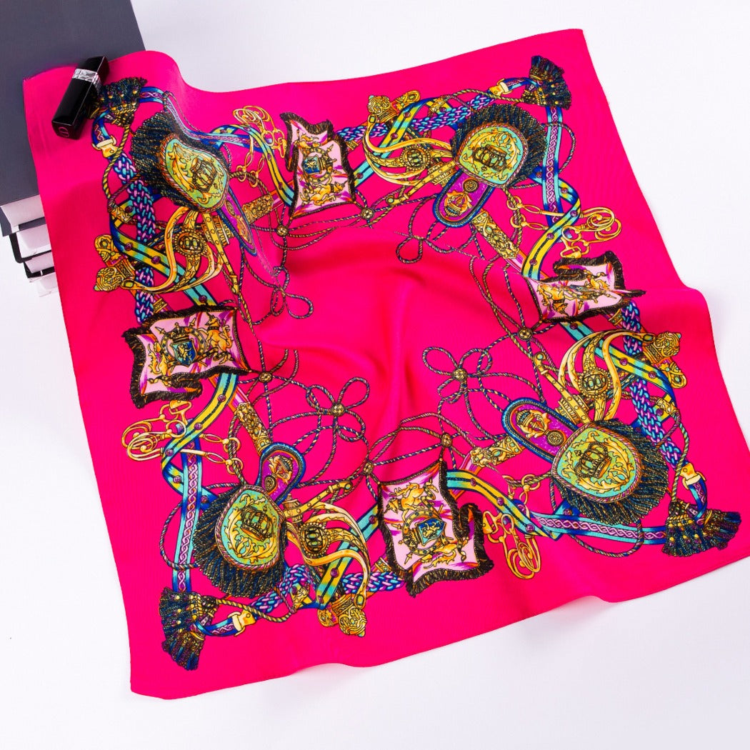 Scarvii - Vintage Print Square Scarf for Stylish Outfits