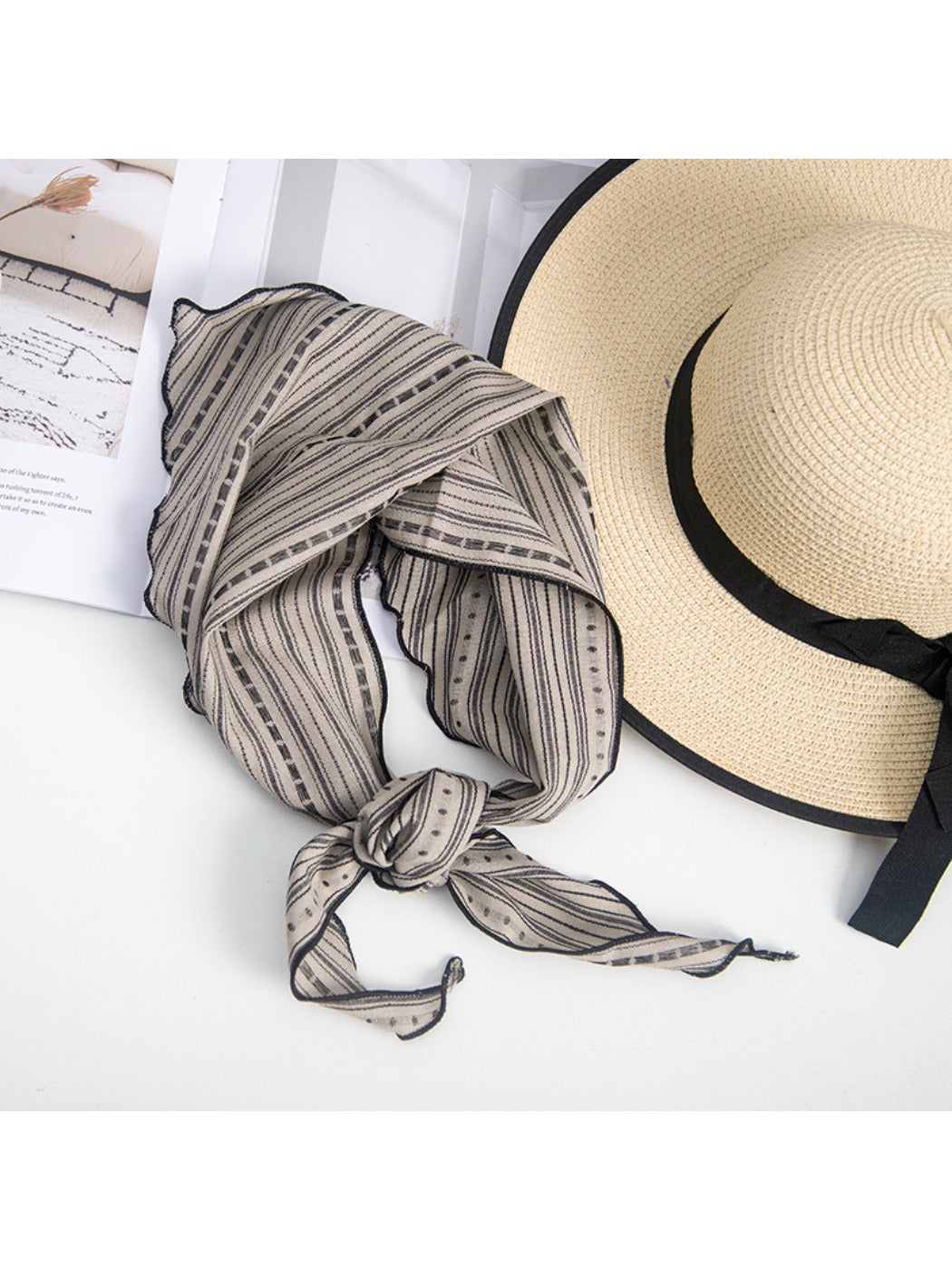 Scarvii - Striped Triangle Neck Scarf