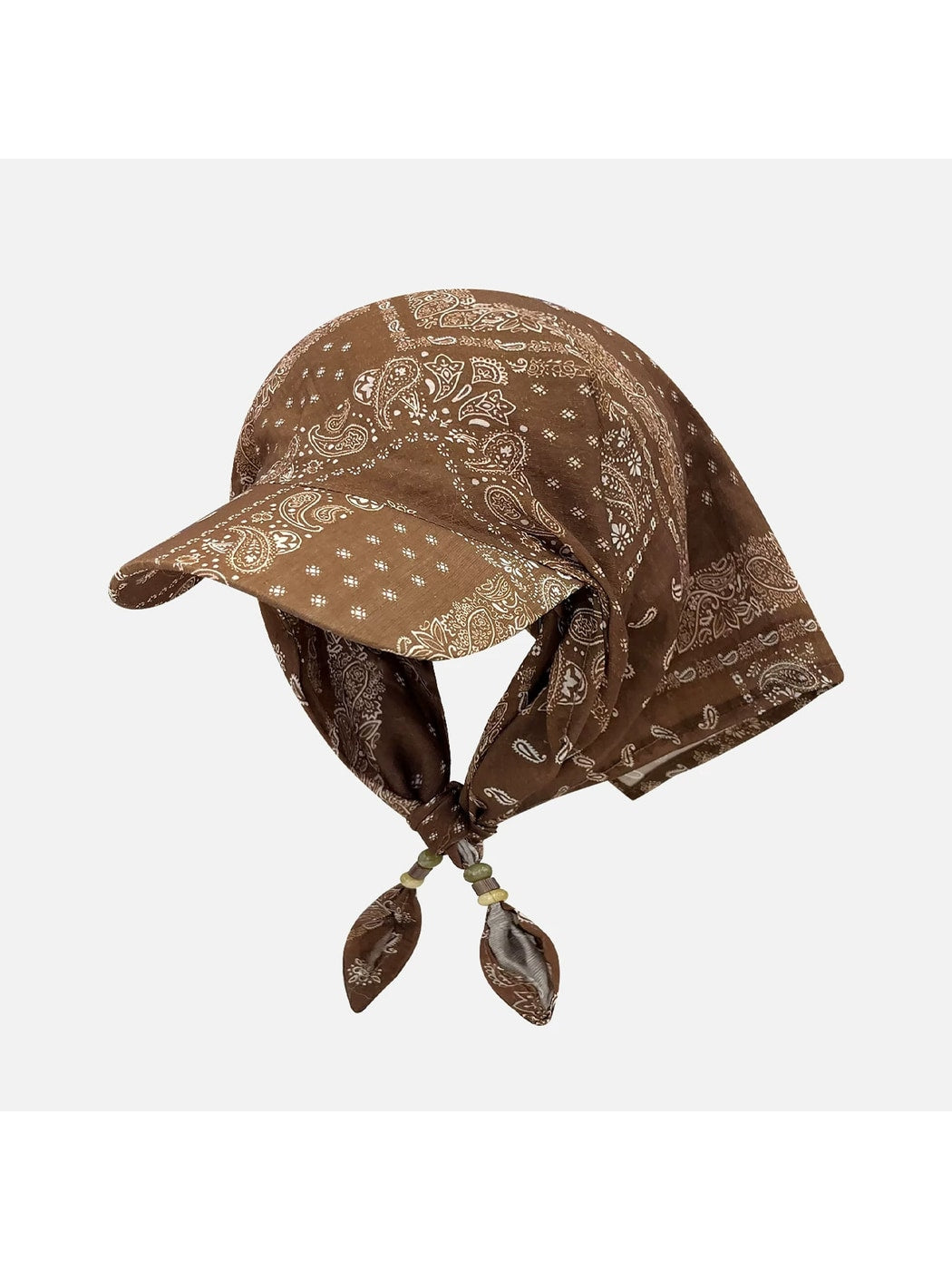 Haila - Paisley Print Curved Brim Headscarf Cap