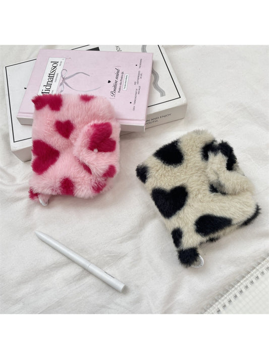 Cosbai - Plush Pattern Mini Pouch Heart
