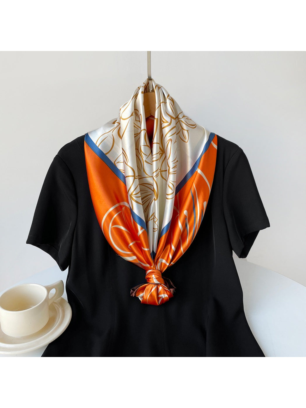 Scarvii - Abstract Floral Line Art Square Scarf