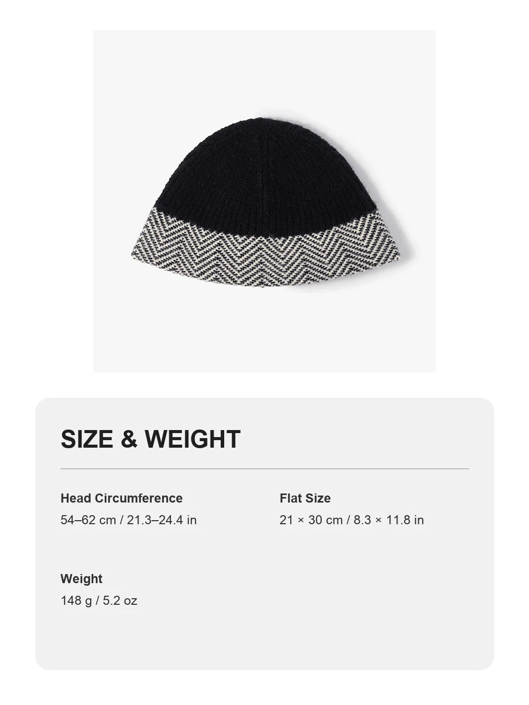 Haila - Herringbone Cuff Textured Knit Beanie