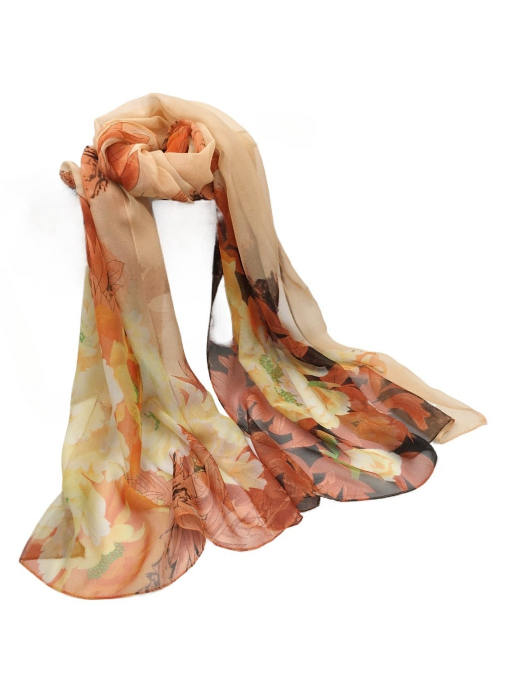 Scarvii - Vibrant Peony Print Scarf - Light & Feminine