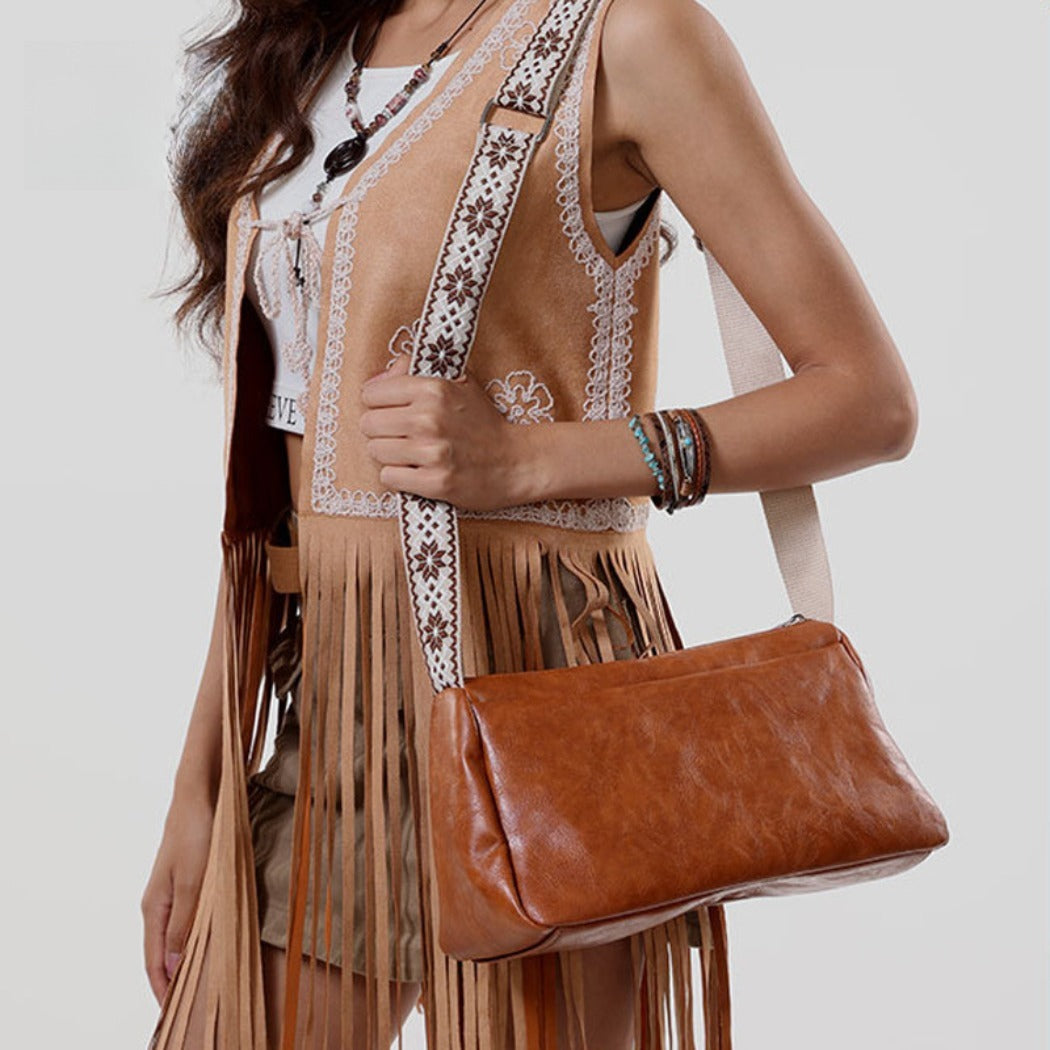 Cosbai - Boho Brown Crossbody Bag - Vintage & Classic