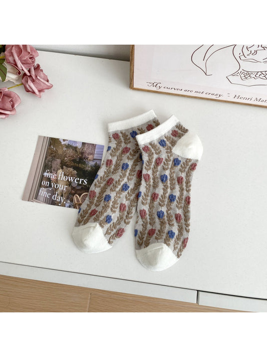 Rufia - Soft Floral Pattern Ankle Socks product image 2