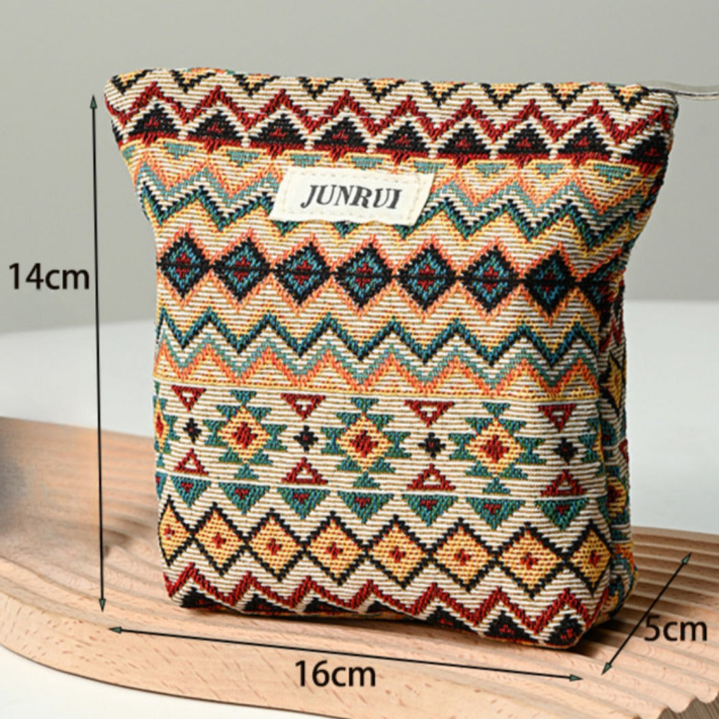 Cosbai - Boho Chic Clutch Makeup Bag With Zipper