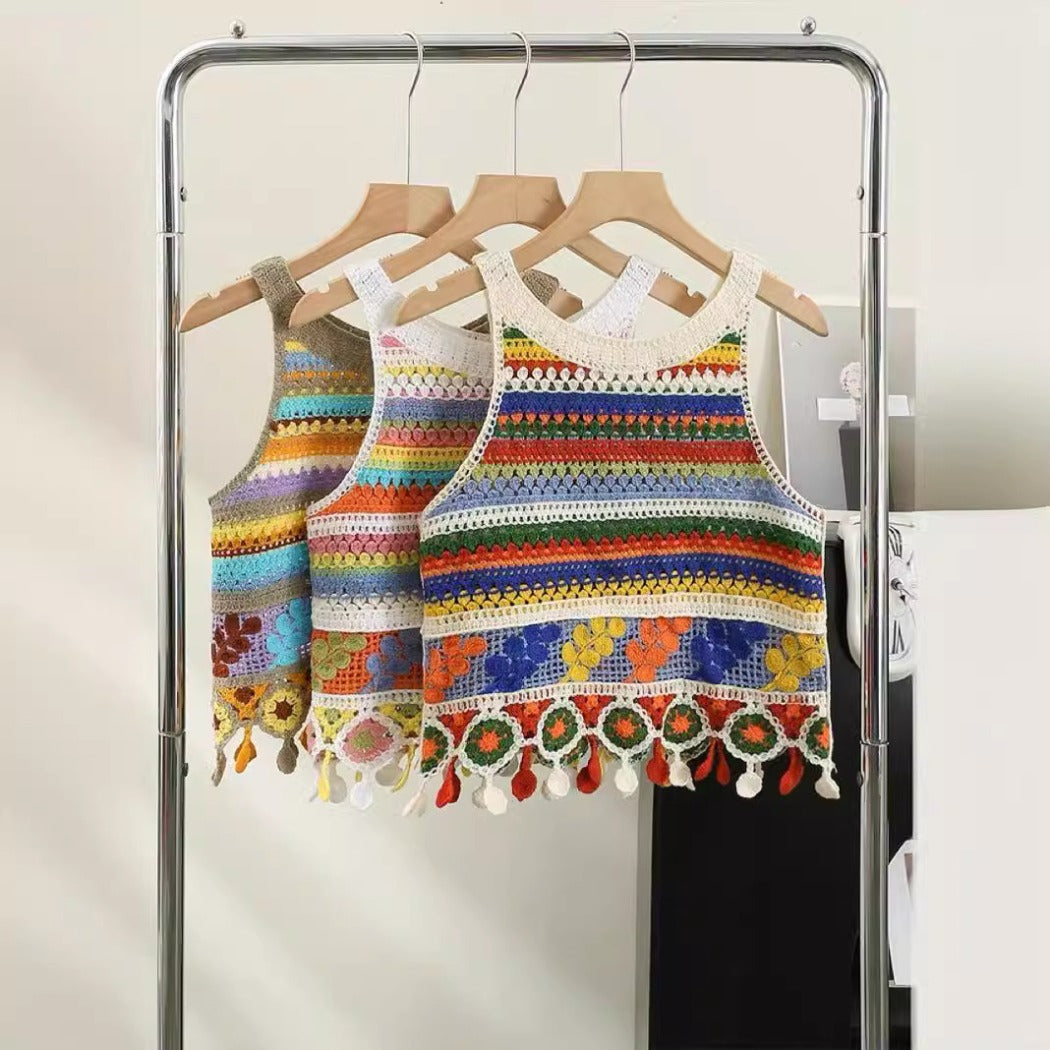 Vesty - Boho Colorblock Knit Vest- Comfortable & Fit
