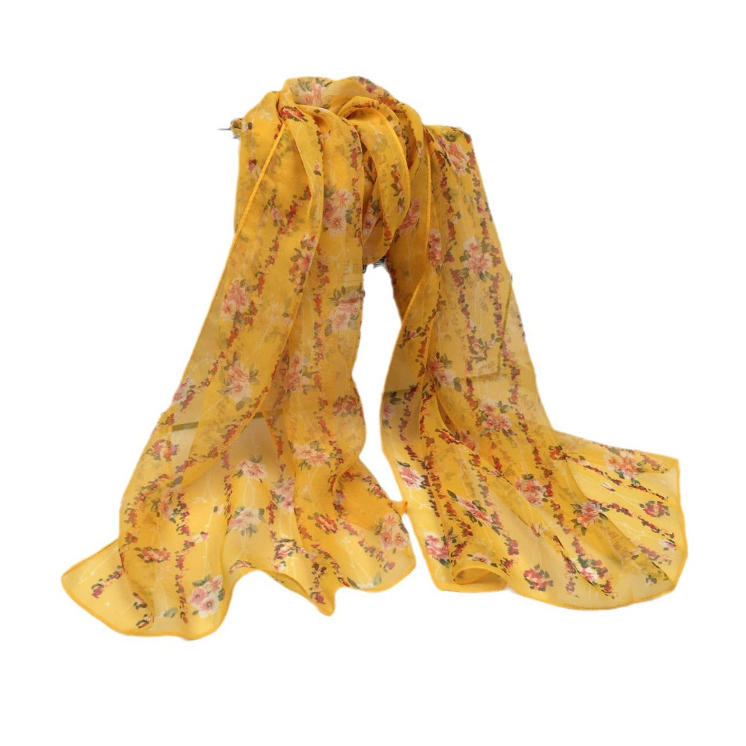 Scarvii - Vines Flower Print Scarf - Cool & Soft