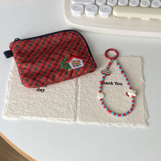 Cutie Red Blue Star Beaded Phone Strap alternate product view