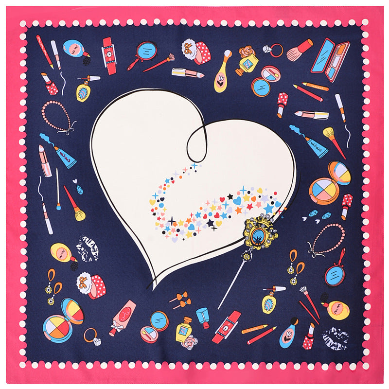 Scravii - 60cm Twill Scarf with Heart Pattern