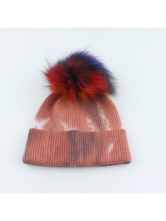 Haila - Striped Pom Pom Knit Beanie
