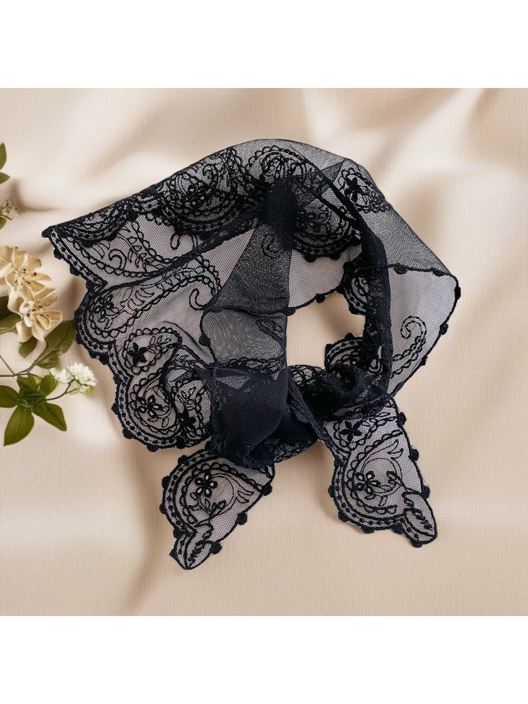 Scarvii - Lace Paisley Decorative Bandana Scarf