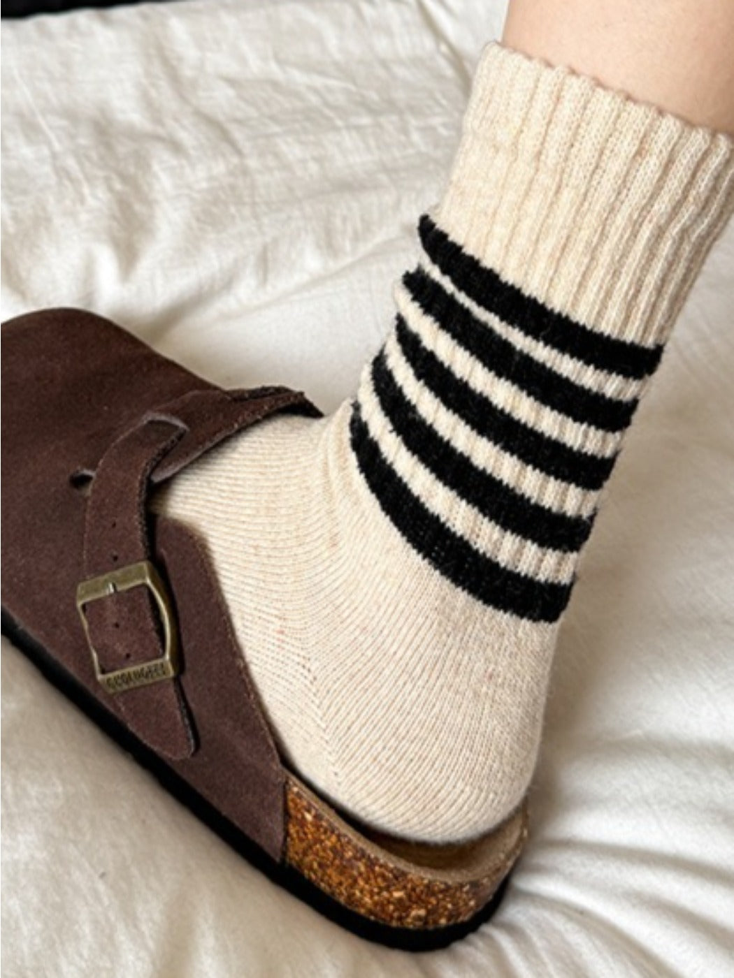 Rufia - Cozy Striped Mid-Calf Winter Socks