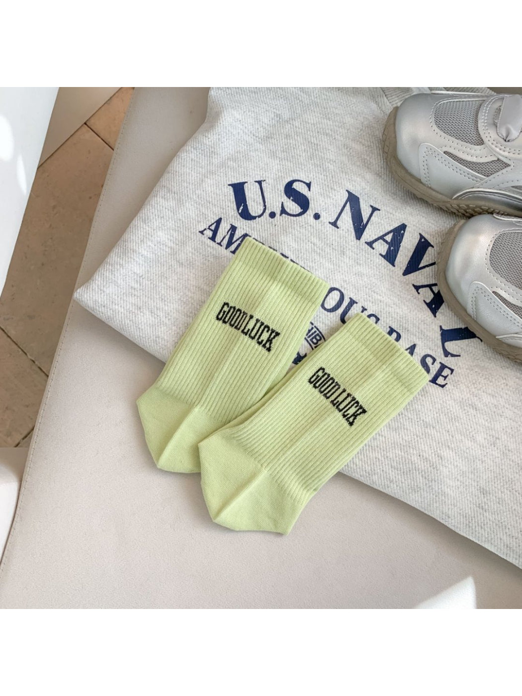 Rufia - PASSION Letter Knit Crew Socks