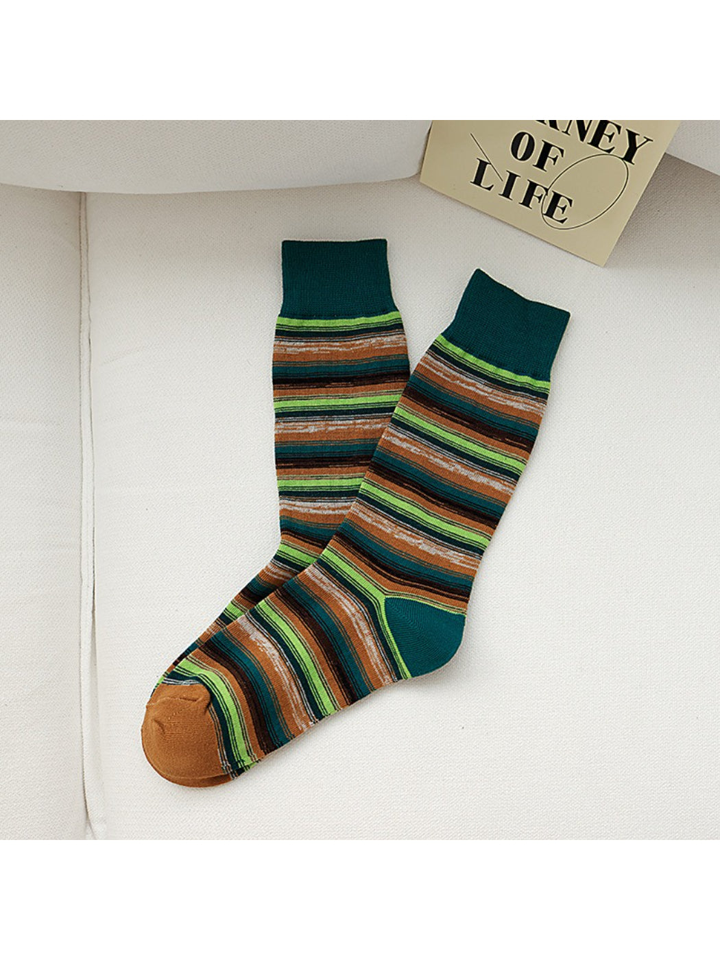 Rufia - Retro Green Stripe Crew Socks product image 6