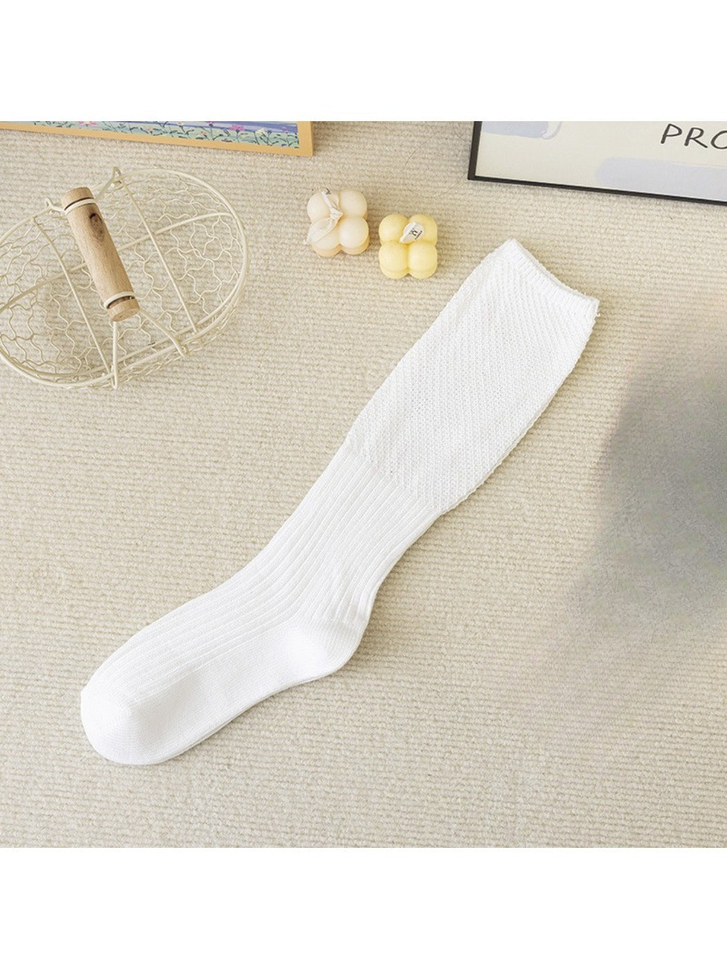 Rufia - Layered Mesh Cuff Crew Socks