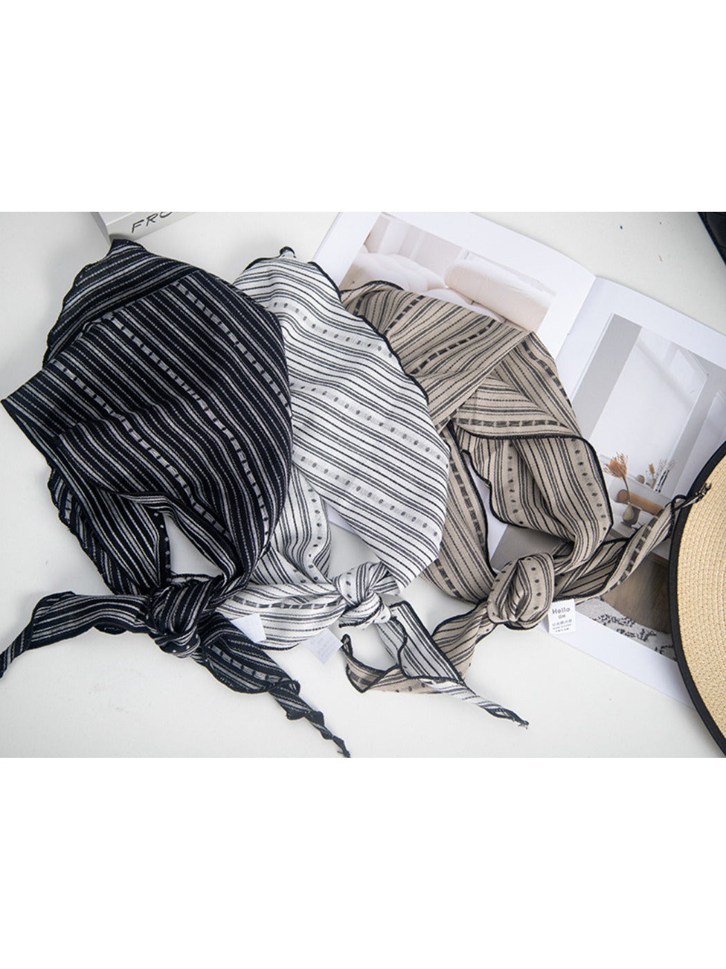 Scarvii - Striped Triangle Neck Scarf