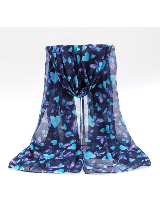 Scarvii - Blue Butterfly Print Scarf