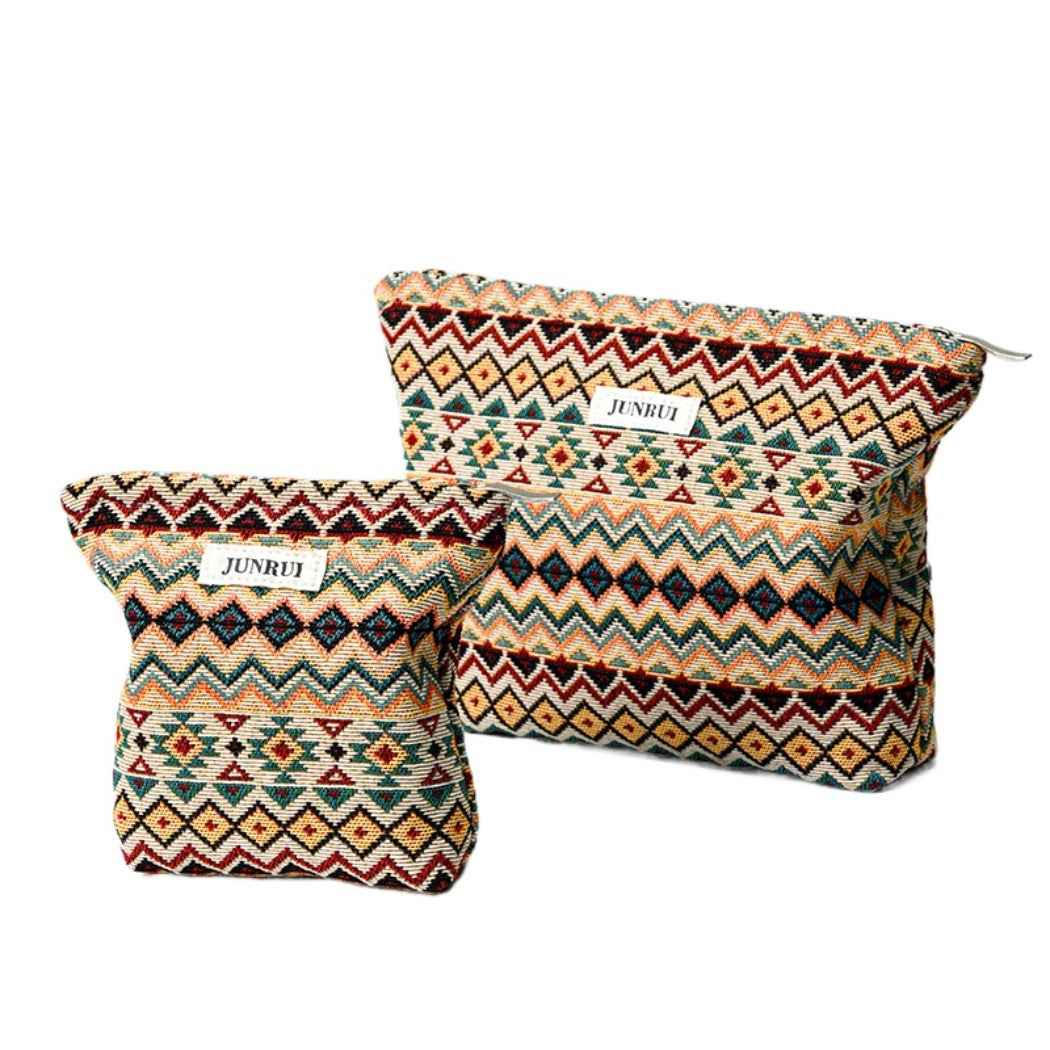 Cosbai - Boho Chic Clutch Makeup Bag With Zipper