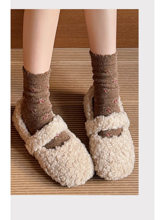 Rufia - Tiny Floral Knit Crew Socks