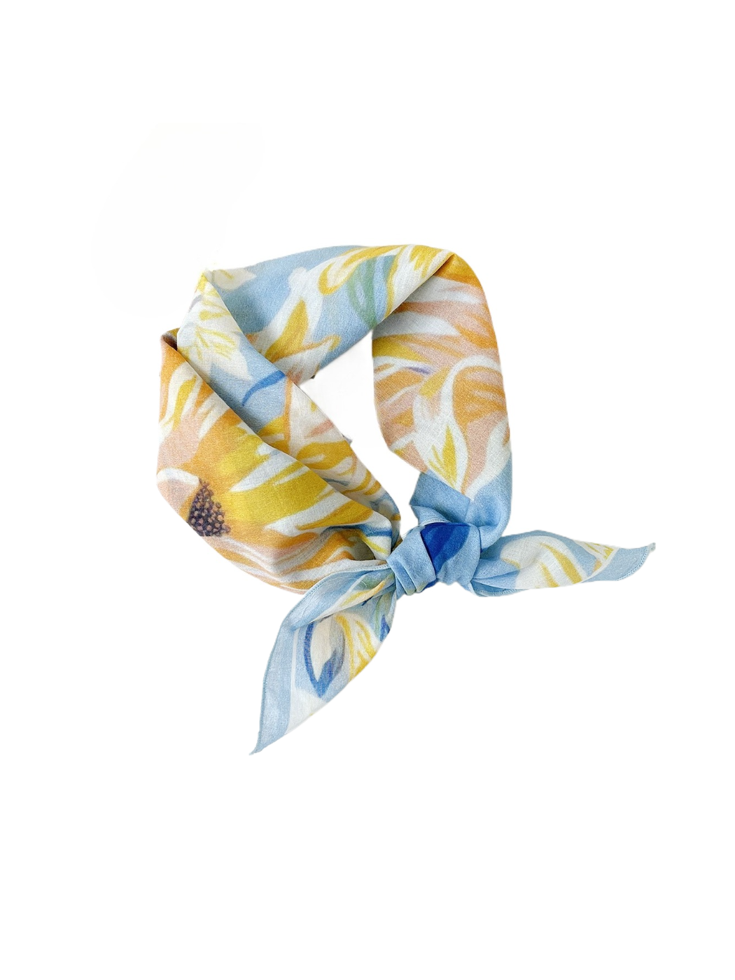 Scarvii - Blue Sunflower Square Scarf