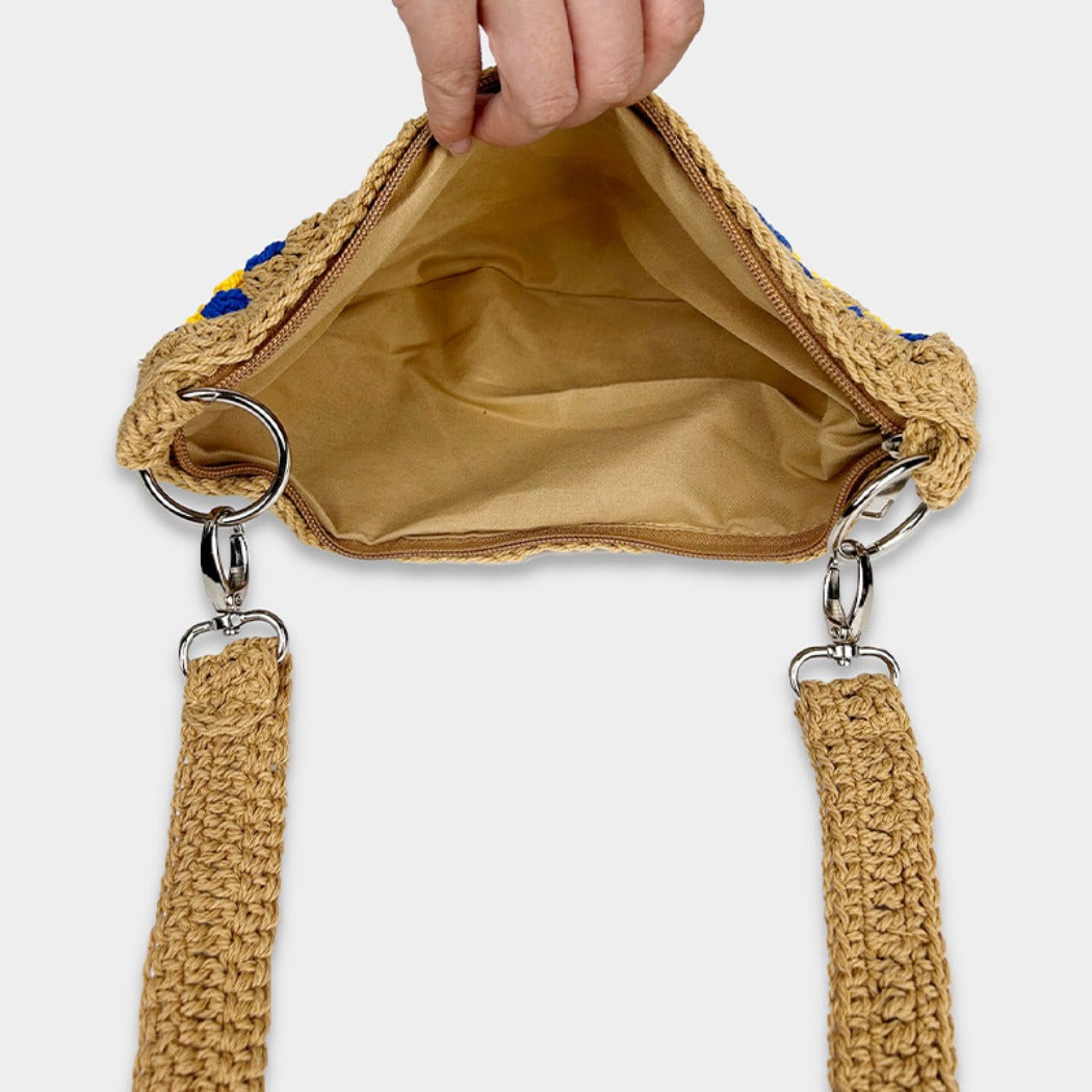Cosbai - Floral Crochet Mini Dumpling Bag