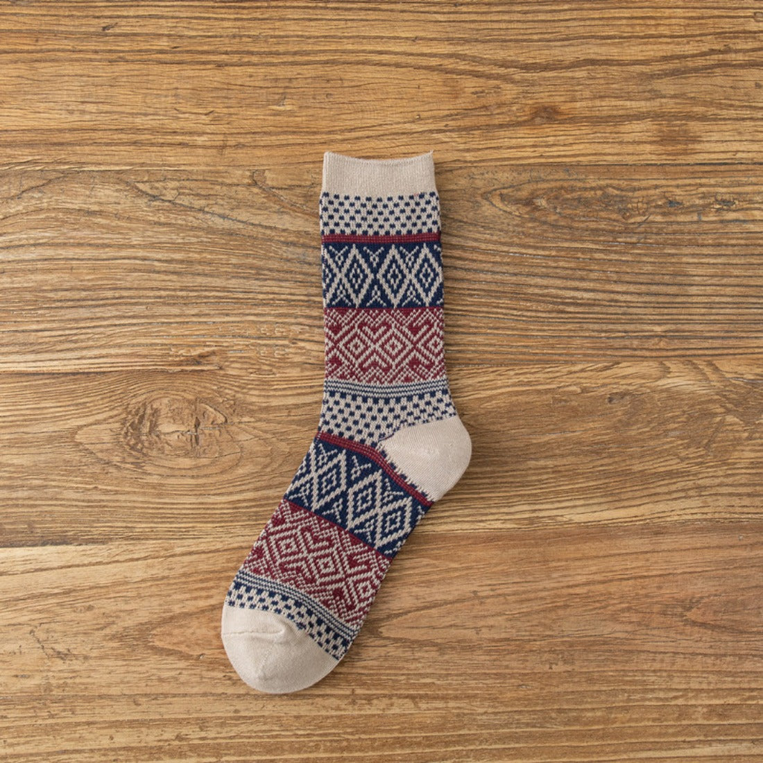 rufia - Argyle Pattern Mid-Calf Socks