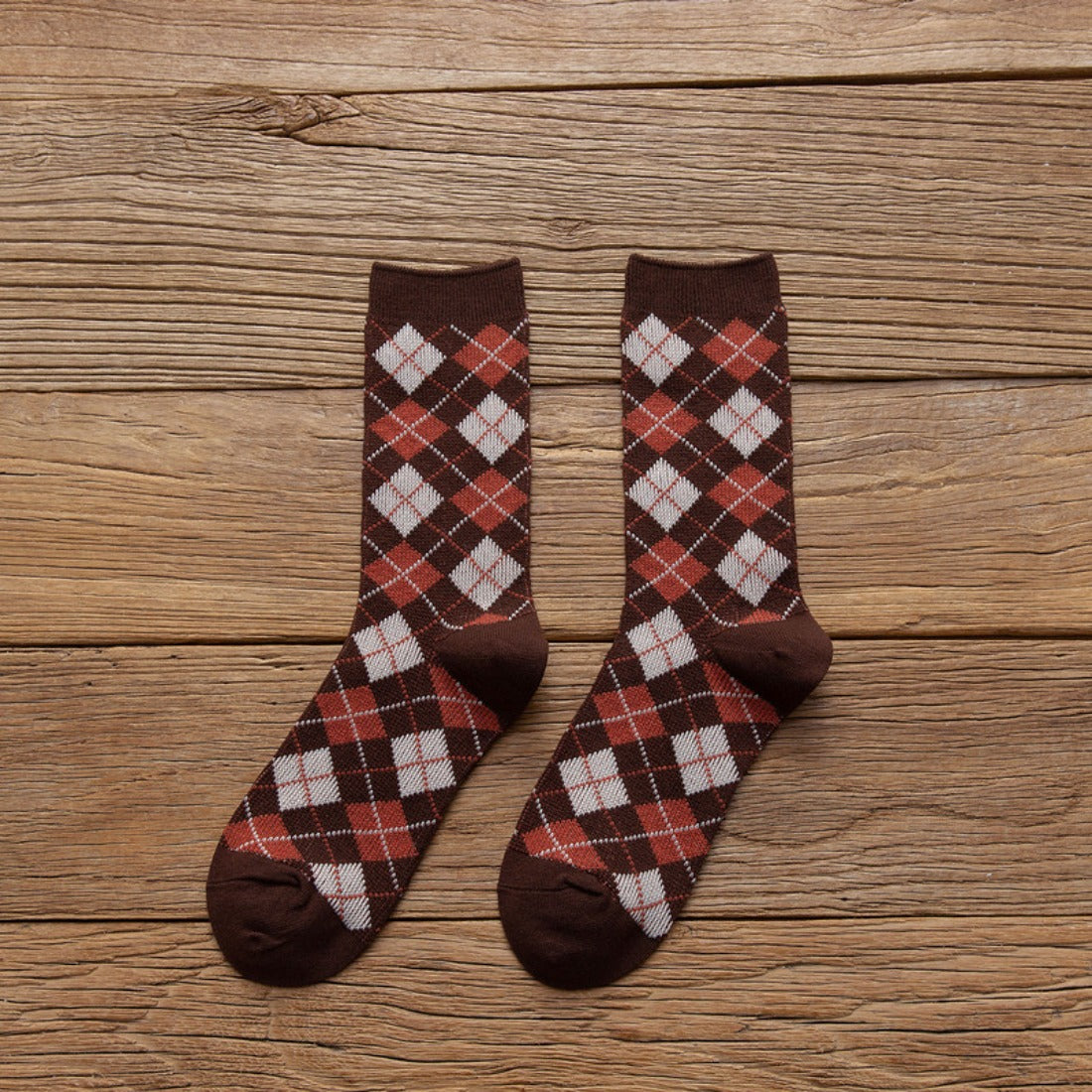 Rufia - Argyle Pattern Mid-Calf Socks