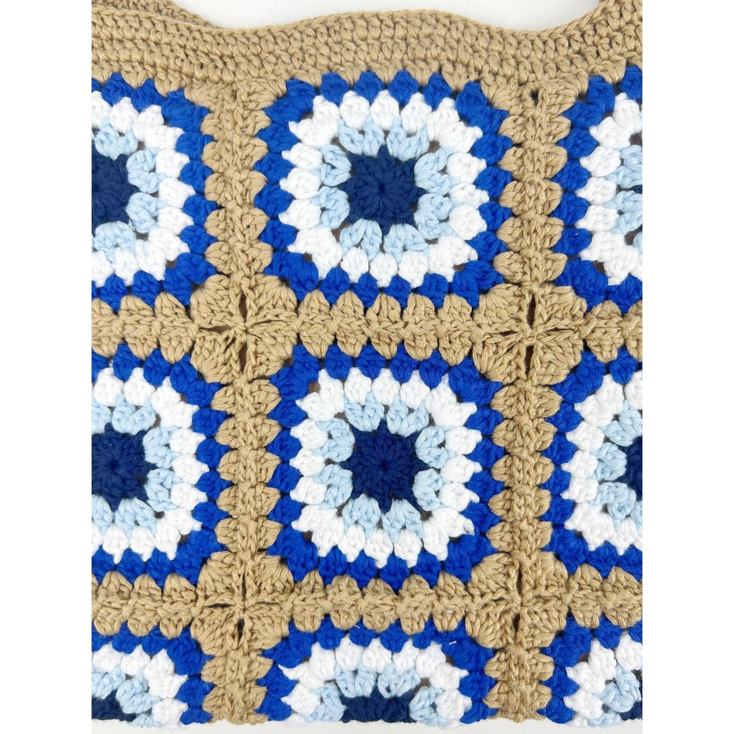 Cosbai - Handwoven Shoulder Bag – Coffee & Blue