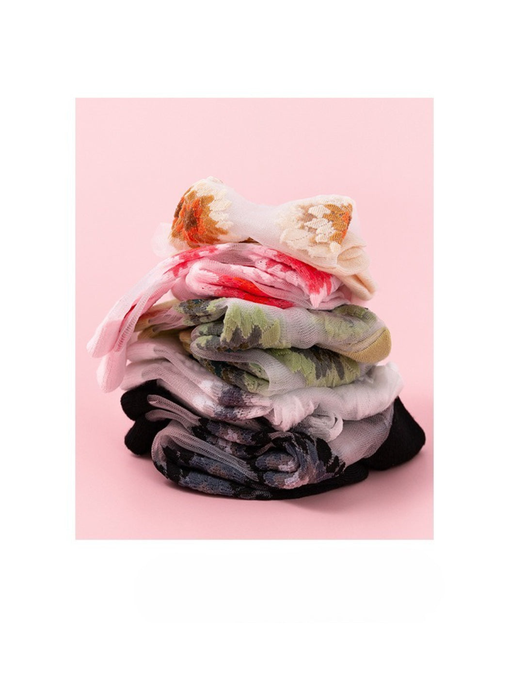 Rufia - Floral Sheer Crew Socks