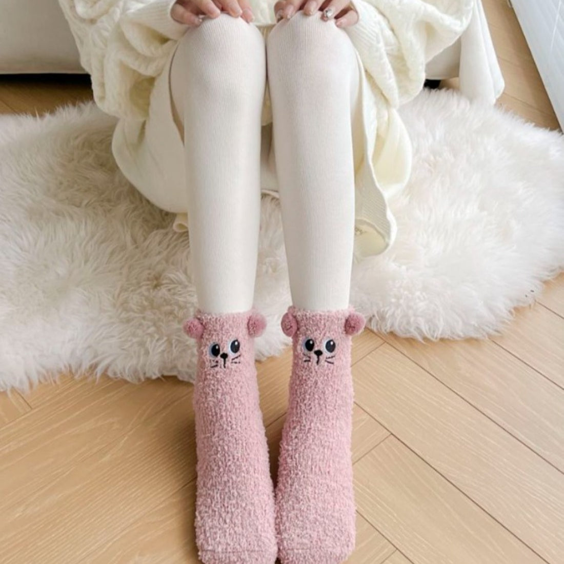 Rufia - Cute Animal Print Towel Socks