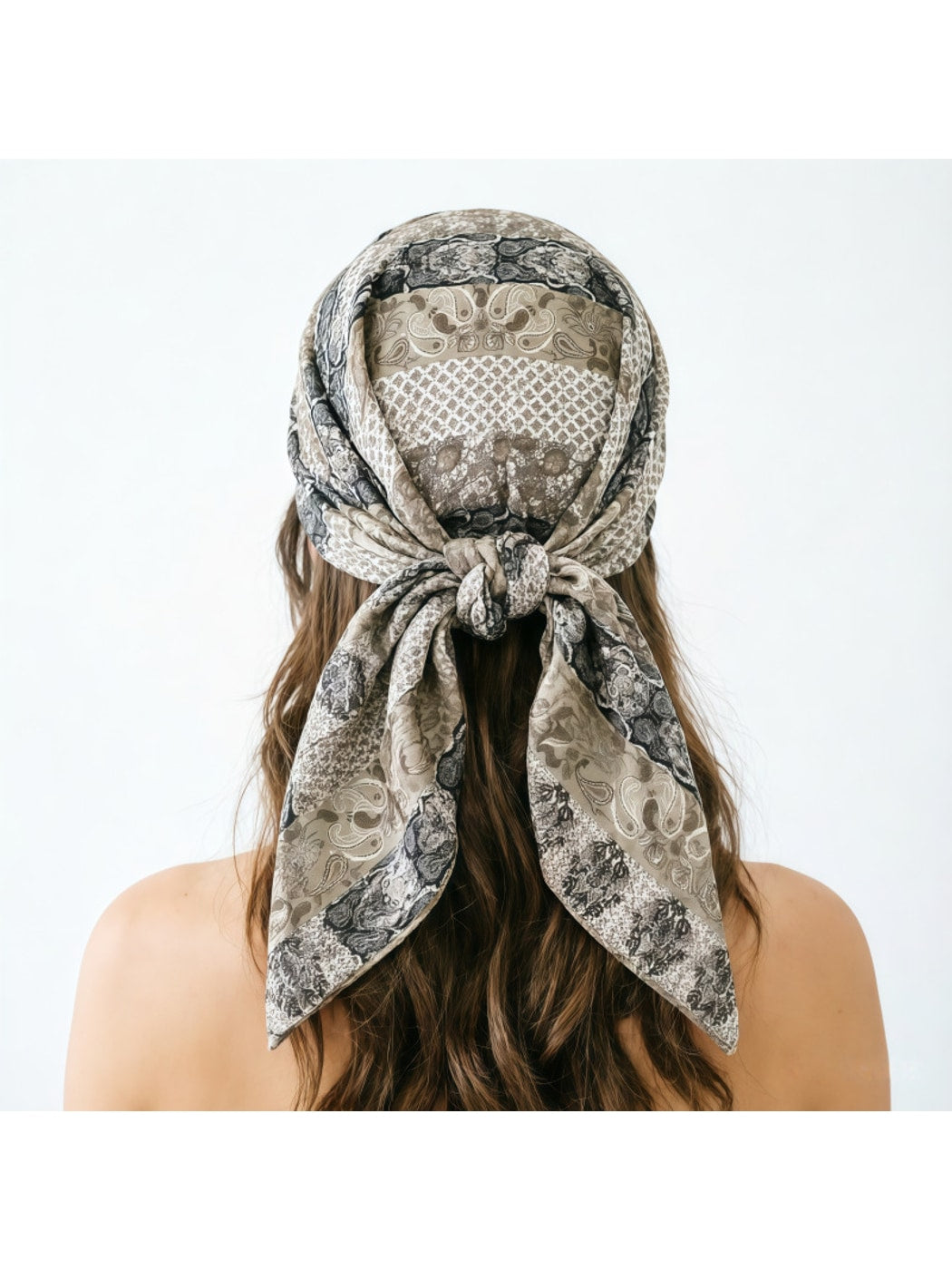 Scarvii - Decorative Floral Print Square Scarf