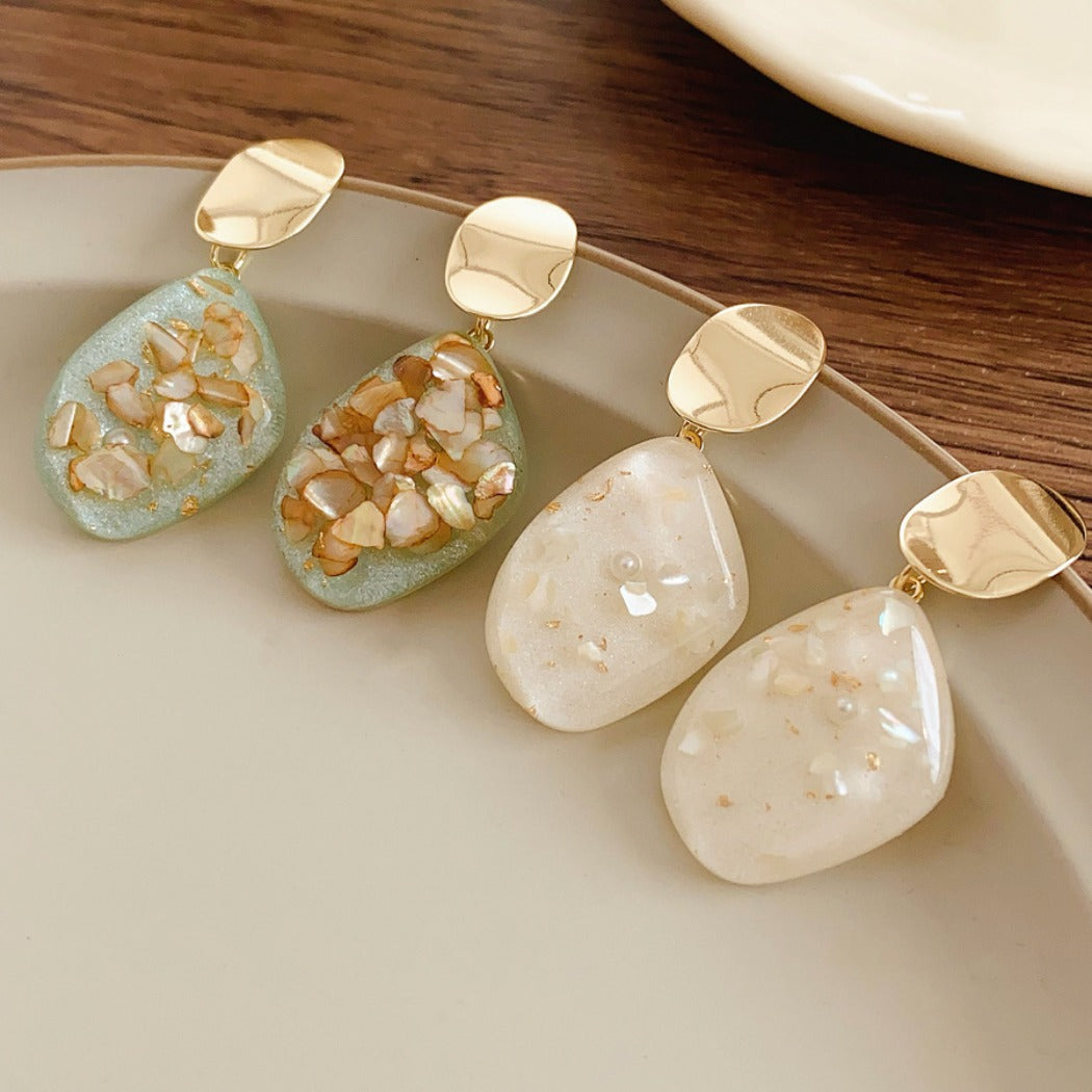 Earwish - Vintage French Style Resin Oval Earrings