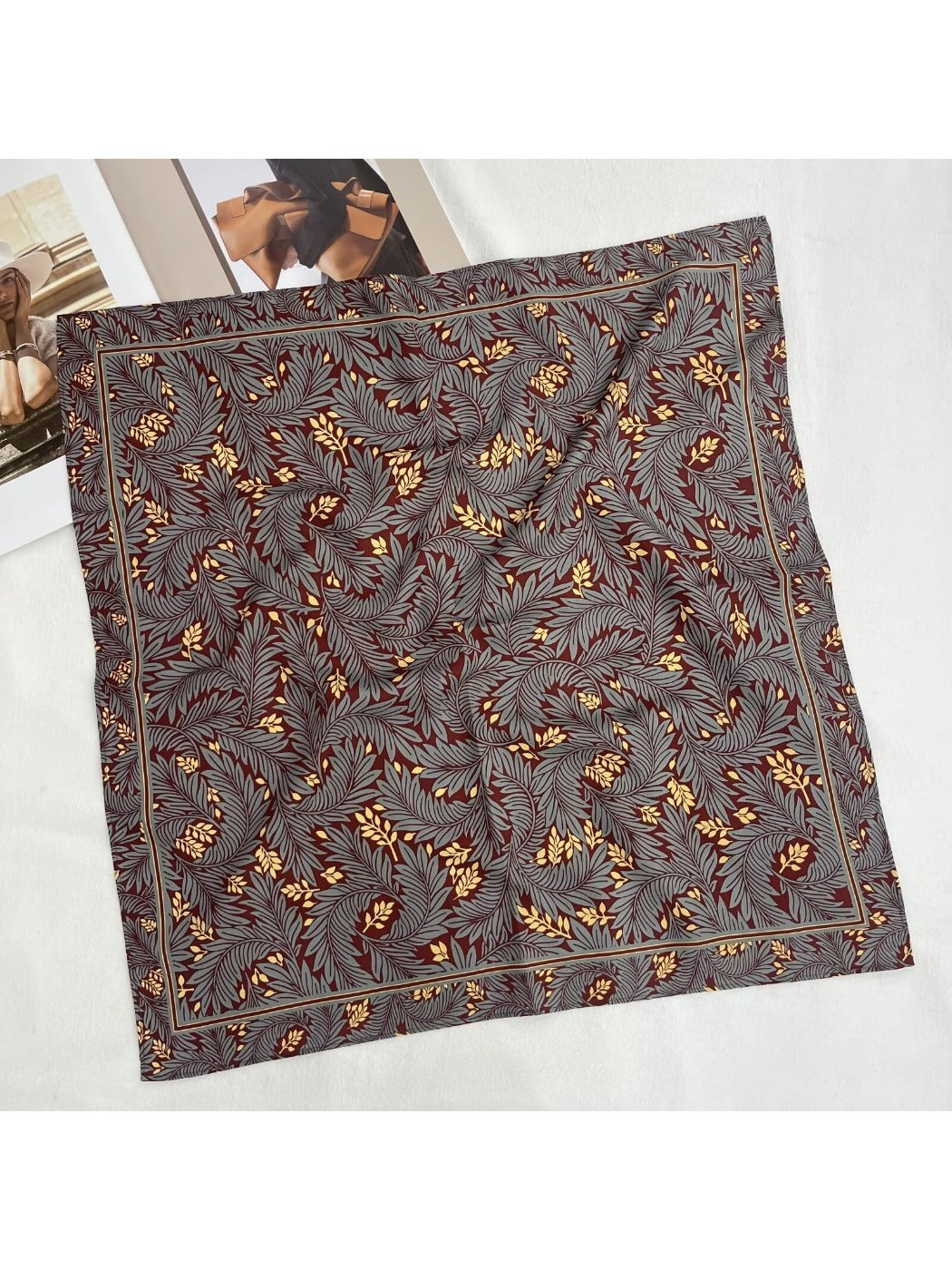Scarvii - Stripe Floral Print Scarf - Elegant & Versatile
