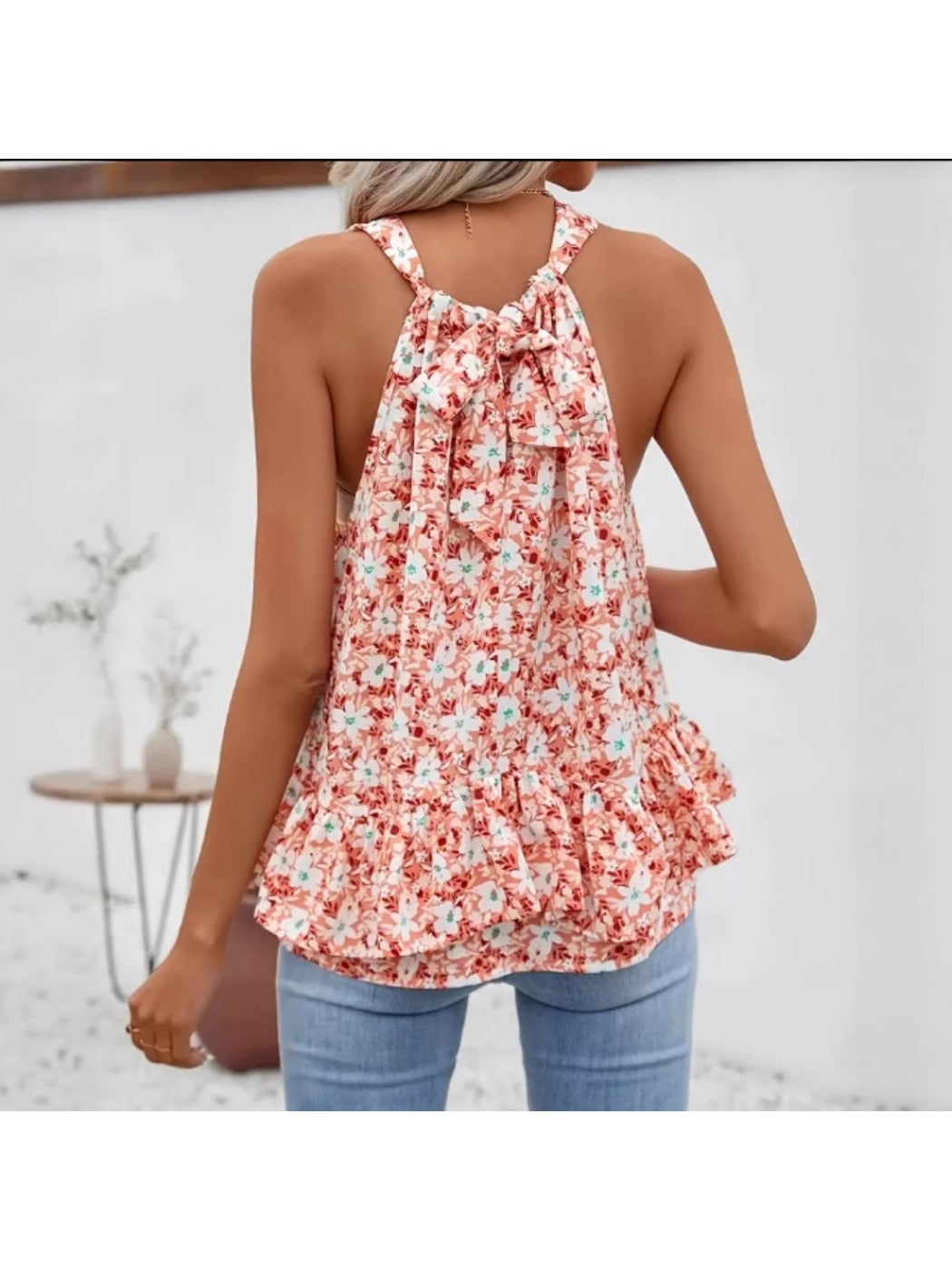 Vesty - Plus Size Floral Sleeveless Vacation Top