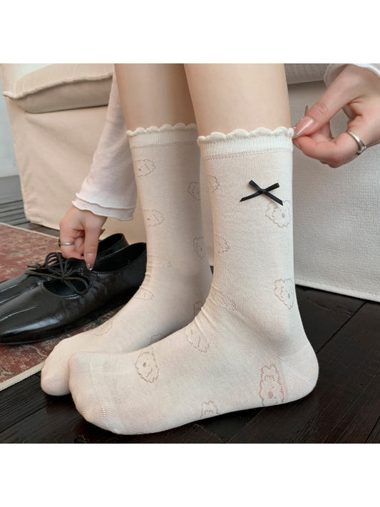 Rufia - Cute Animal Embroidered Casual Socks