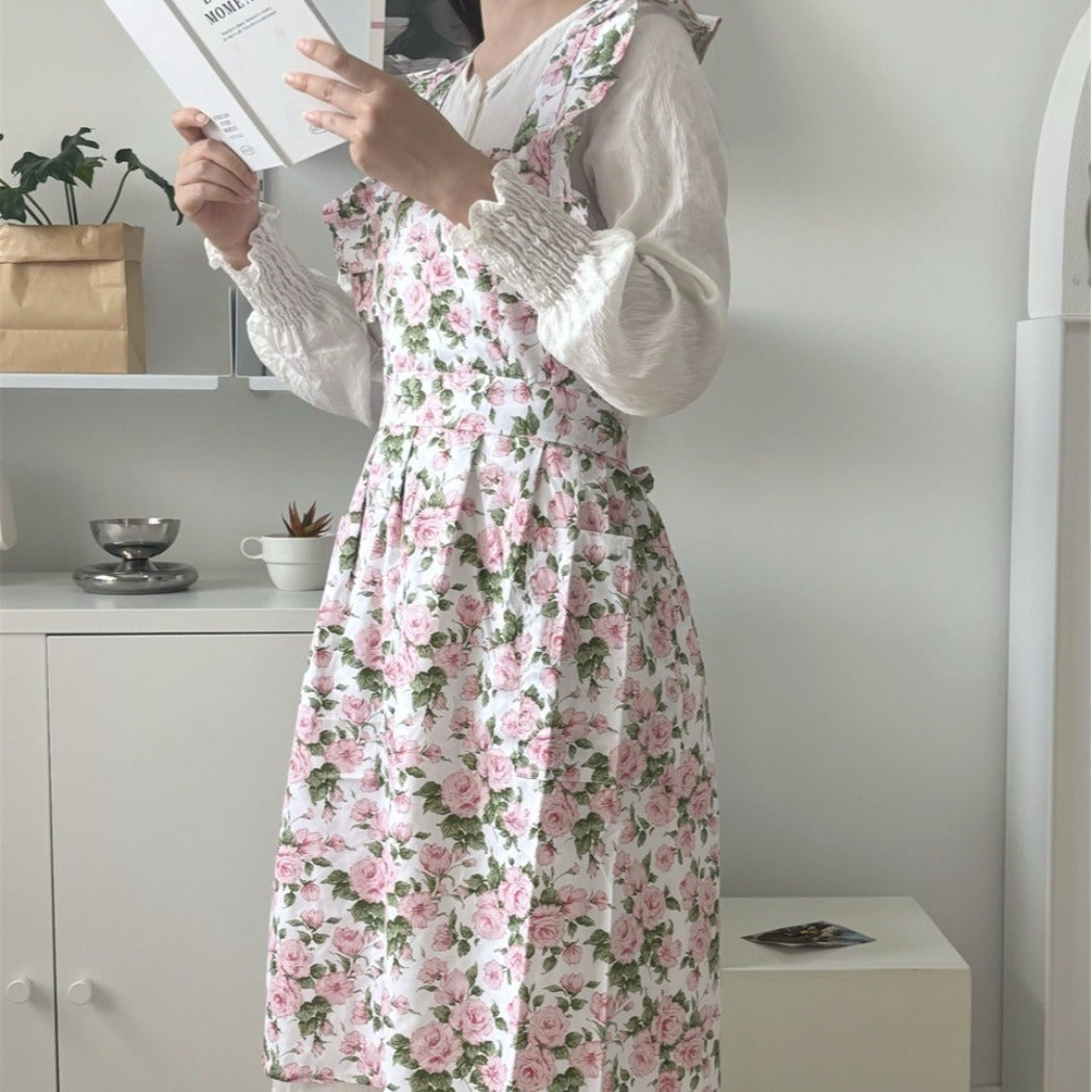 Apros - Floral Ruffle Apron - Sweet & Stylish