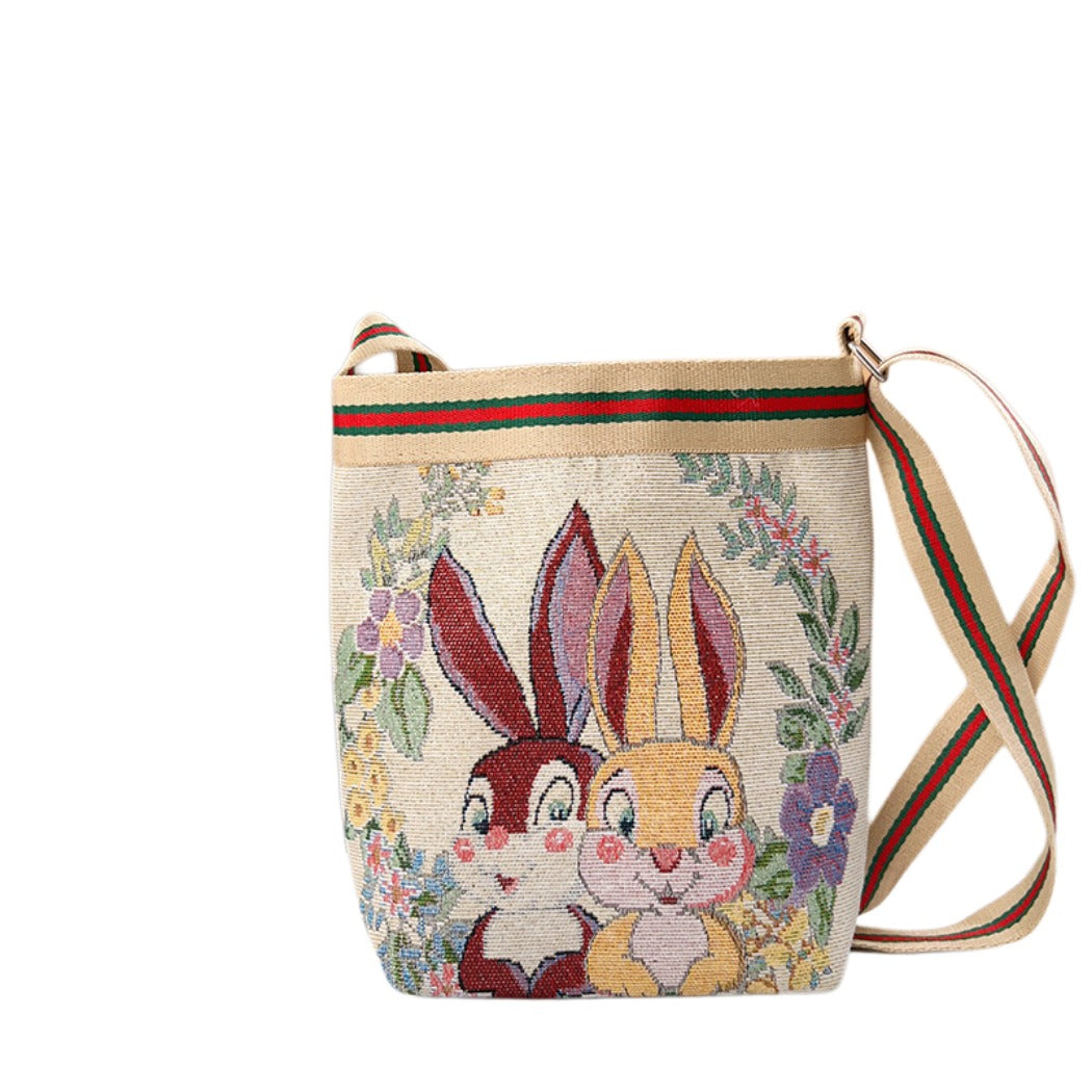 Cosbai - Cute Cartoon Crossbody Bag With Zipper
