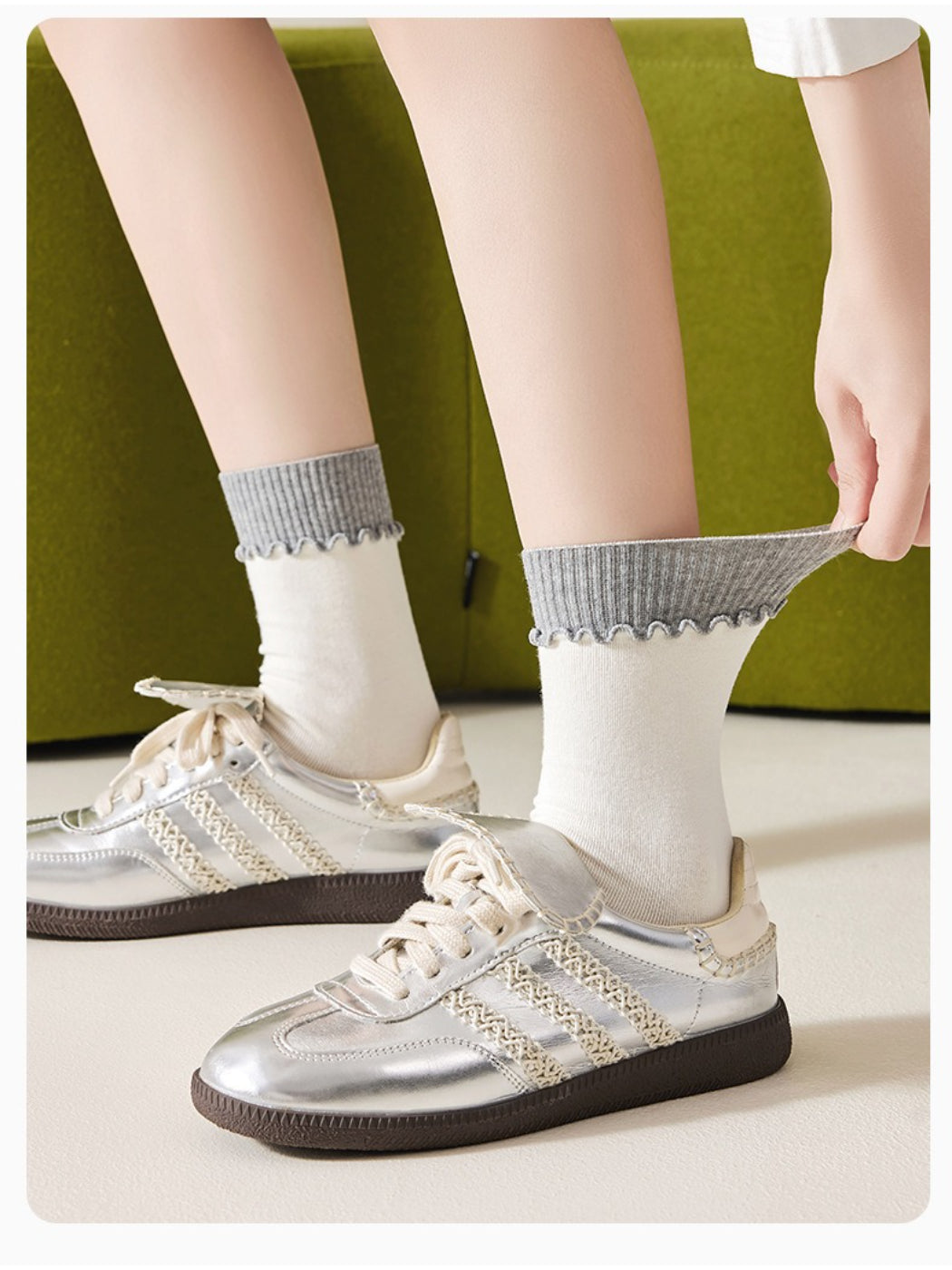 Rufia - Clean Ribbed Knit Crew Socks