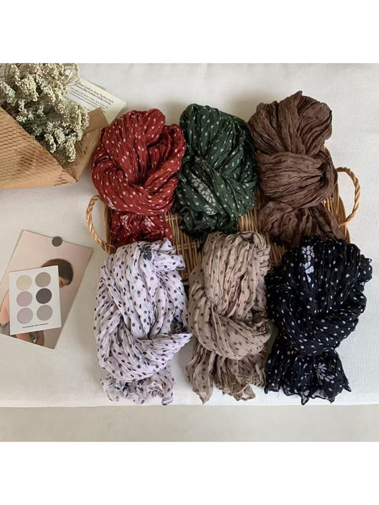 Scarvii - Polka Dot Crinkled Scarf