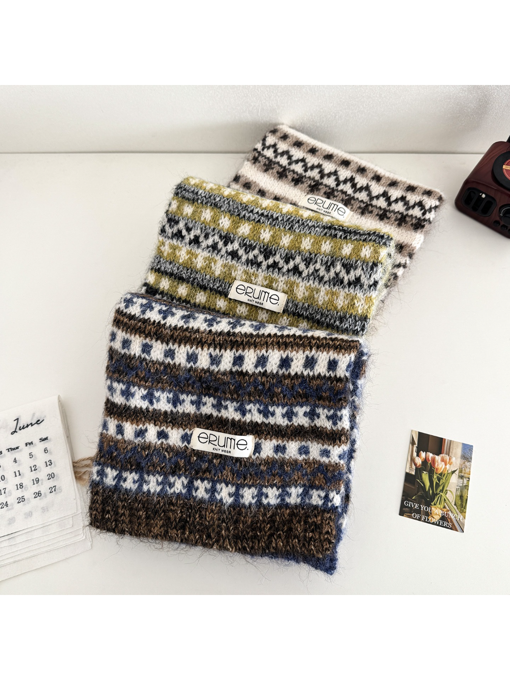 Scarvii - Nordic Fair Isle Fuzzy Scarf
